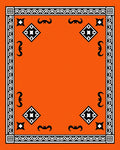 Bold Orange Black White Geometric Rug