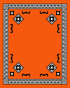 Bold Orange Black White Geometric Rug