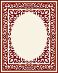 Crimson Gold Filigree Oval Rug