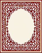 Crimson Gold Filigree Oval Rug