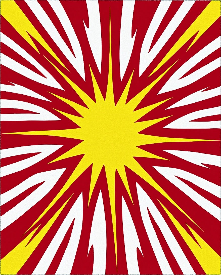 Radiant Yellow Sunburst Comic Burst Rug