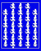 Bold Blue White Anchor Nautical Repeats Rug