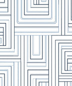 Cool Blue Modern Geometric Lines Rug