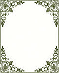 Dark Green Vine Floral Corner Accent Rug