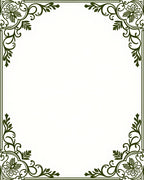 Dark Green Vine Floral Corner Accent Rug