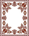 Lacy Crimson Leaf Medallion Border Rug