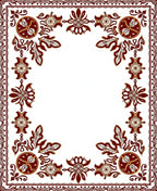 Lacy Crimson Leaf Medallion Border Rug