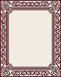 Deep Red Vintage Scroll Border Rug