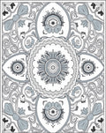 Ornate Slate Gray Floral Mandala Rug