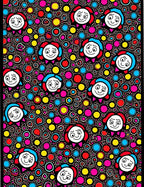 Whimsical Characters Colorful Polka Dot Background Rug