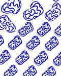Bold Blue Organic Shape Repeat Rug