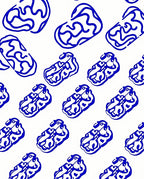Bold Blue Organic Shape Repeat Rug
