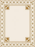 Gold Floral Bordered Cream Rug