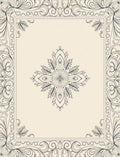 Ornate Ivory Floral Border Medallion Rug