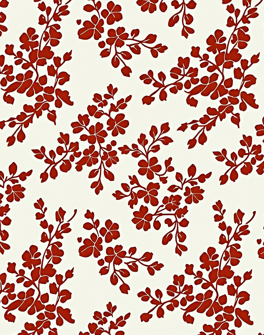 Crimson Branches and Blossoms Rug