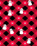Red Black Buffalo Plaid Snowman Medallion Rug