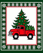Classic Red Truck Christmas Tree Rug