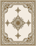 Gold Floral Medallion Border Rug