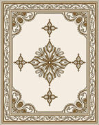 Gold Floral Medallion Border Rug