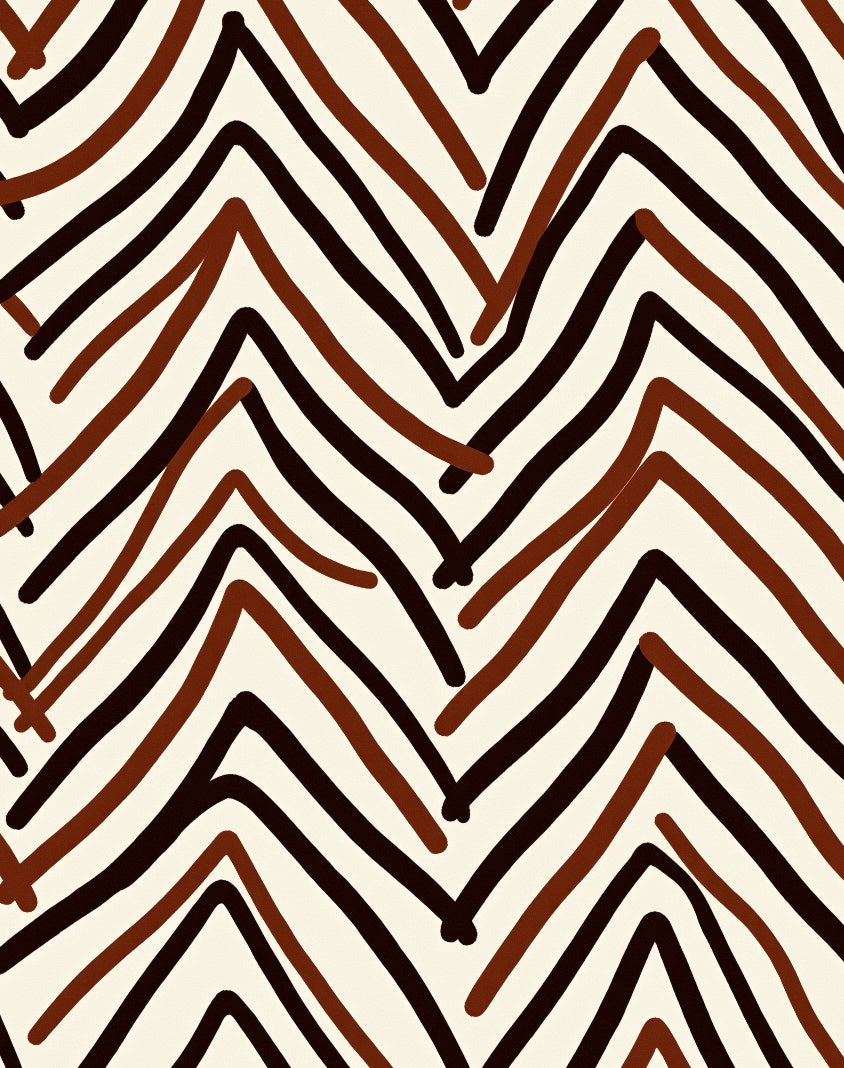 Earth Tones Abstract Chevron Lines Rug