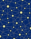 Deep Blue Radiant Network Circles Rug