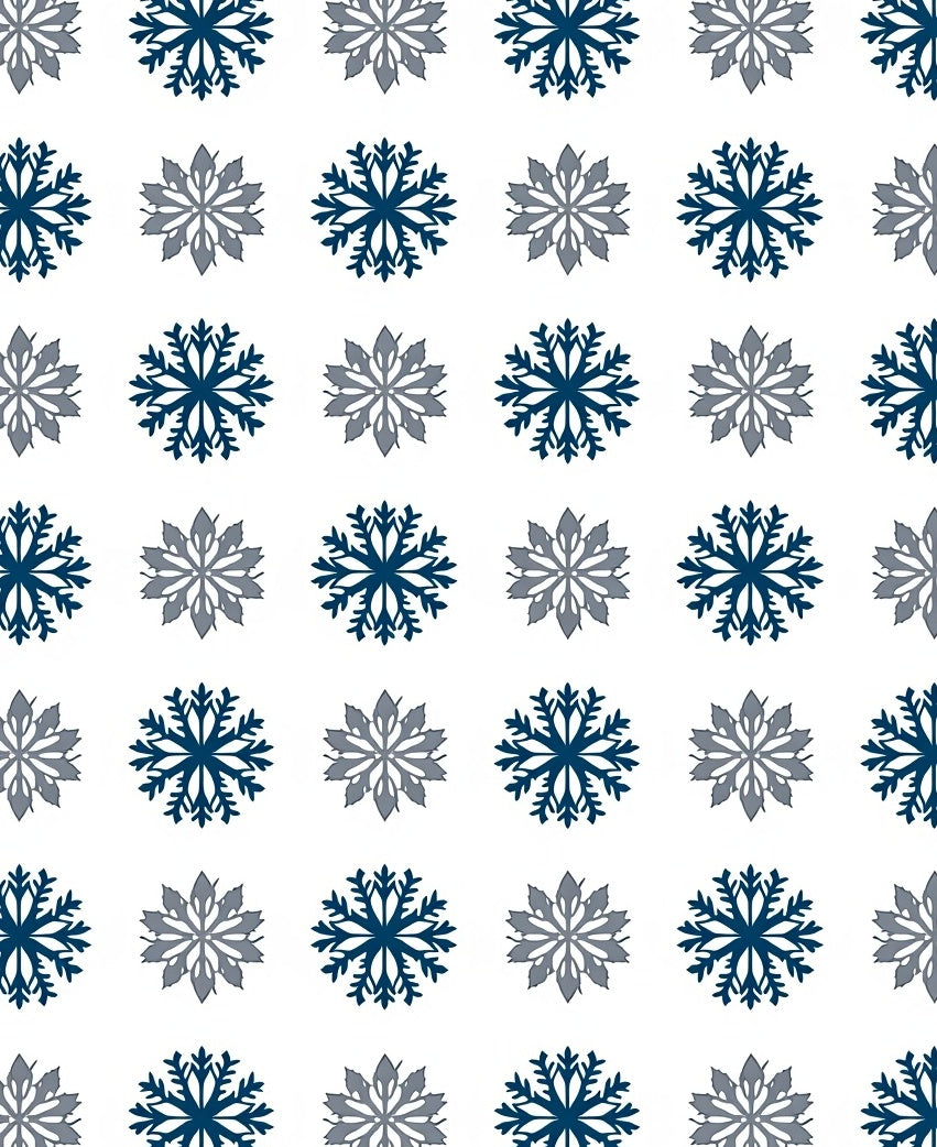 Navy Gray Snowflake Arrangement Rug