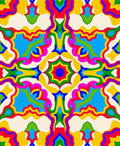 Vibrant Psychedelic Op Art Mandala Rug