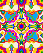 Vibrant Psychedelic Op Art Mandala Rug