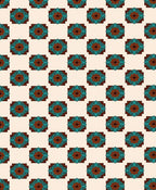 Rustic Teal and Brown Medallion Rug