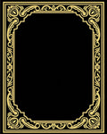 Elegant Gold Ornamental Frame Rug