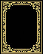 Elegant Gold Ornamental Frame Rug
