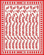 Crimson Vine Botanical Repeat Rug