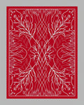 Crimson White Root Mandala Accents Rug