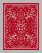Crimson White Root Mandala Accents Rug