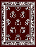Deep Red Classic Floral Arch Rug