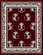 Deep Red Classic Floral Arch Rug