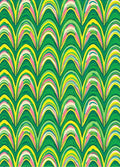 Tropical Green Yellow Pink Arches Rug