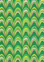 Tropical Green Yellow Pink Arches Rug