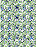 Contemporary Blue Green Floral Bloom Rug