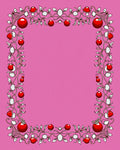 Pink Red Berry Vine Border Rug