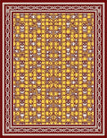 Amber Yellow Geometric Animal Motif Rug