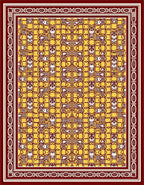 Amber Yellow Geometric Animal Motif Rug