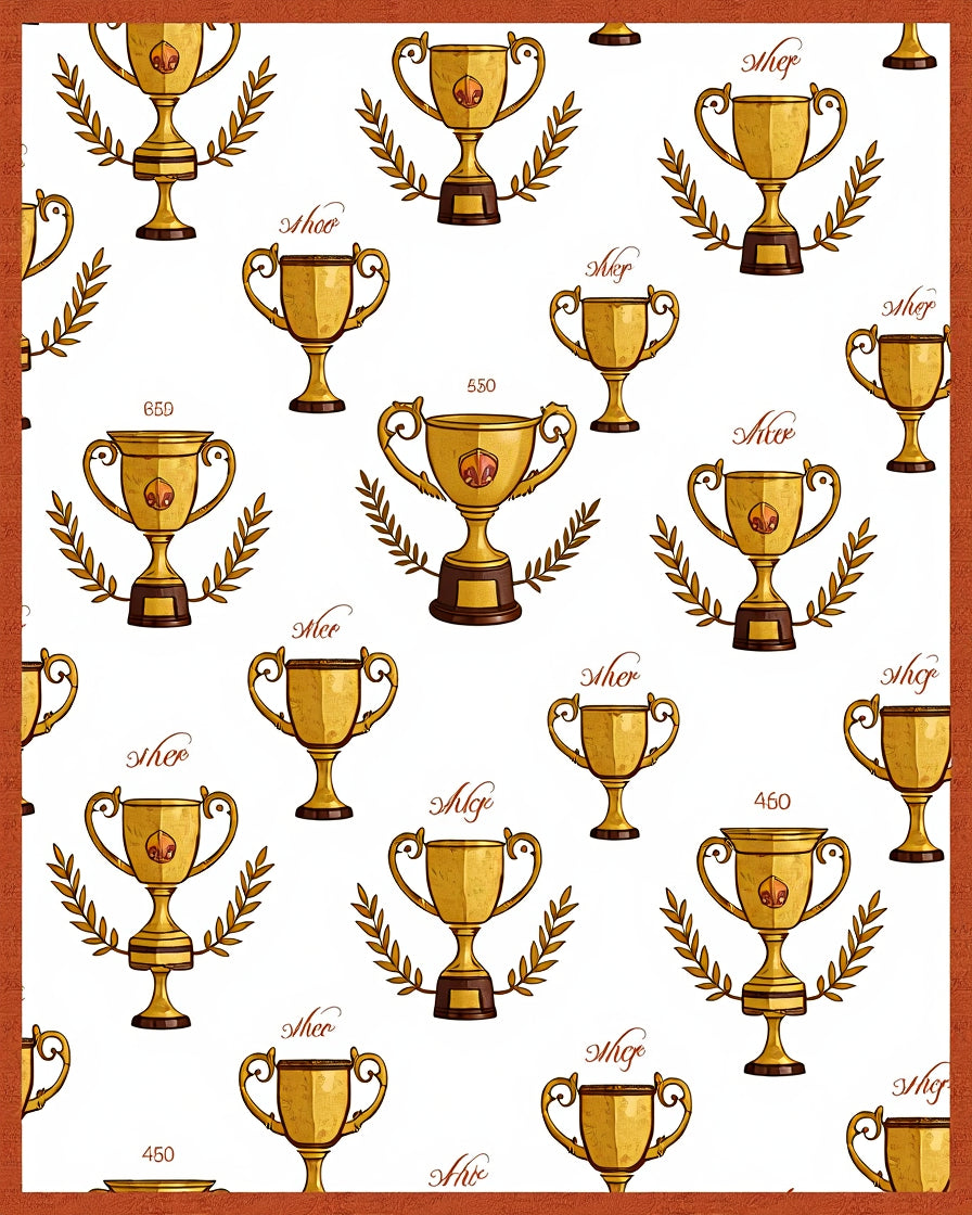 Golden Trophy Laurel Wreath Repeat Rug