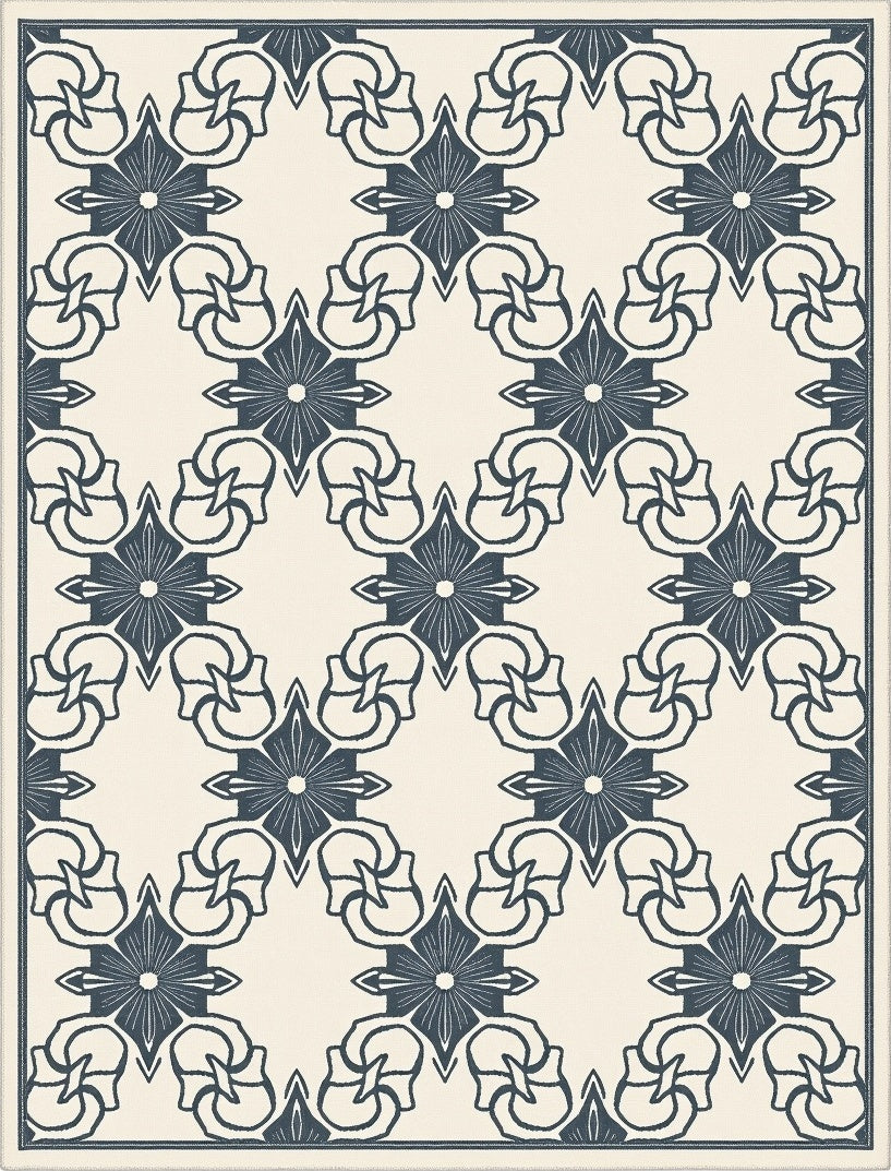 Navy Blue Stargazer Geometric Lattice Rug