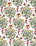 Red Green Yellow Abstract Village Folk Rug