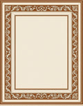 Cream and Brown Ornate Border Rug