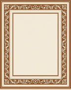 Cream and Brown Ornate Border Rug