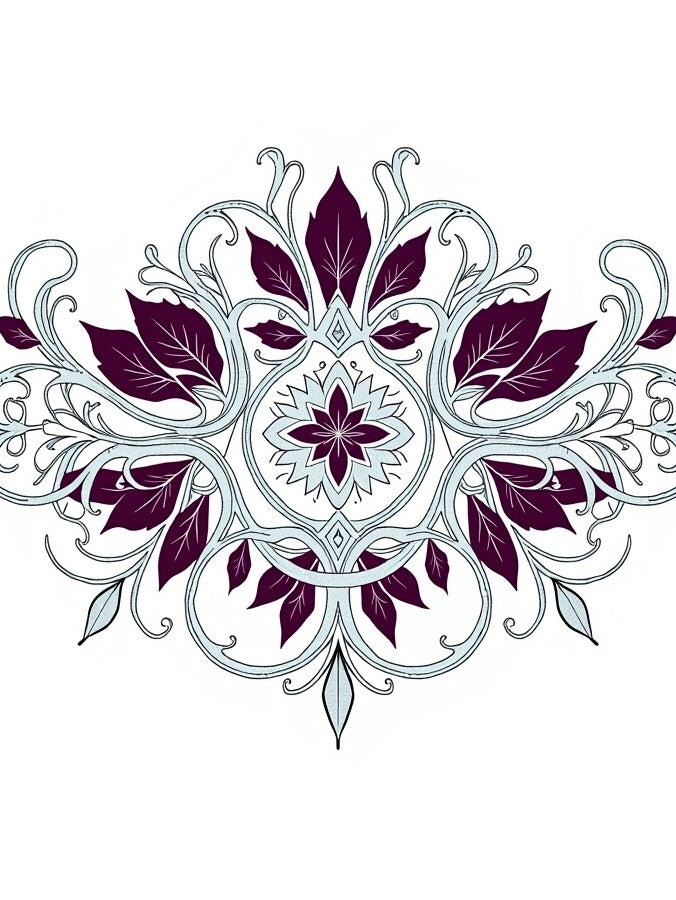 Plum Swirl Floral Medallion Rug