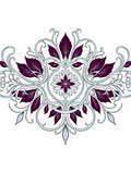 Plum Swirl Floral Medallion Rug