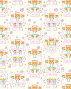 Whimsical Pink Orange Archway Garden Rug